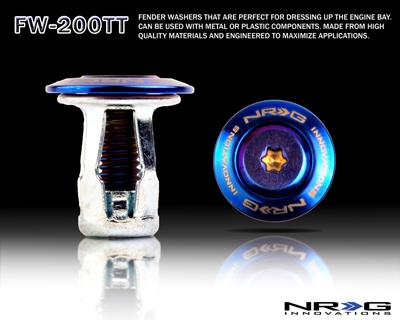 NRG Fender Washer Kit; Titanium Series; Rivets for Plastic; Set of 10