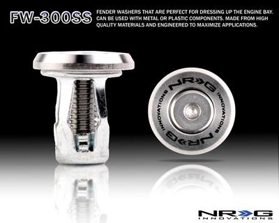 NRG Fender Washer Kit; Titanium Series; M Style; Rivets for Plastic; Set of 10