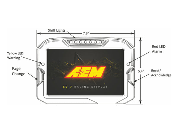 AEM ELECTRONICS CD-7 Carbon Non-Logging/Non GPS Display Kit