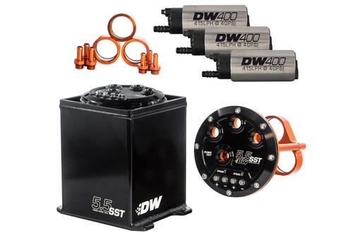 DeatschWerks 5.5L Staged Surge Tank includes 3 DW400 Fuel Pumps