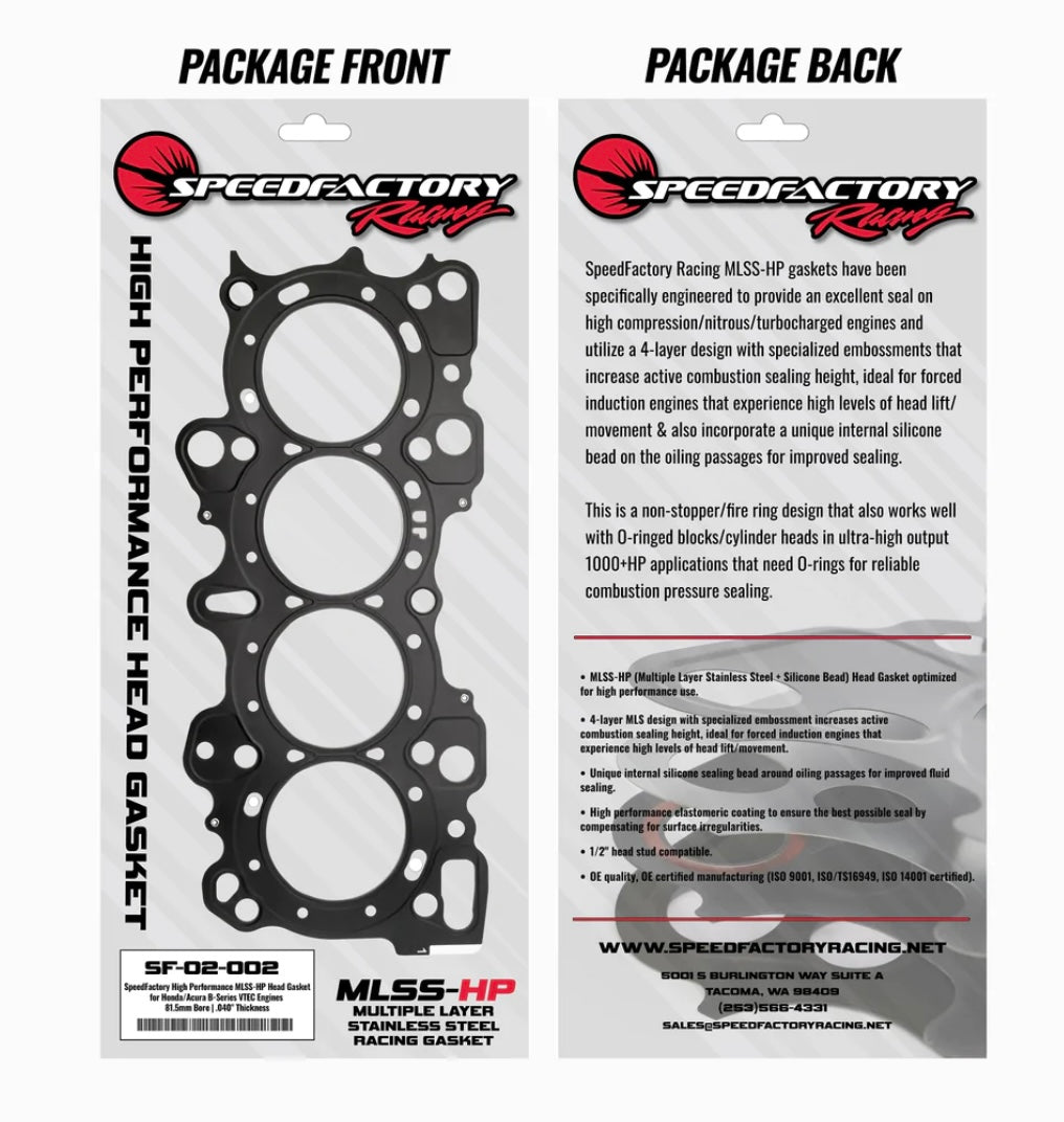 SpeedFactory High Performance MLSS-HP Head Gaskets for Honda/Acura B-Series VTEC Engines